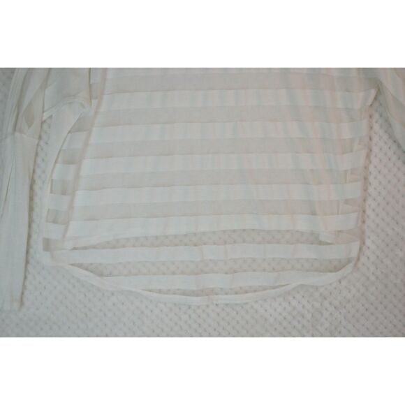 Six Degrees of Separation Women's Medium White Sheer Back Hi Low Top - Picture 7 of 11